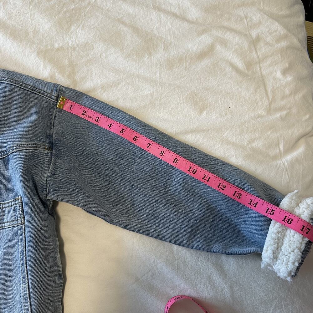 Saltwater Luxe LA Cotton Sherpa Jean Jacket XS - Picture 8 of 13